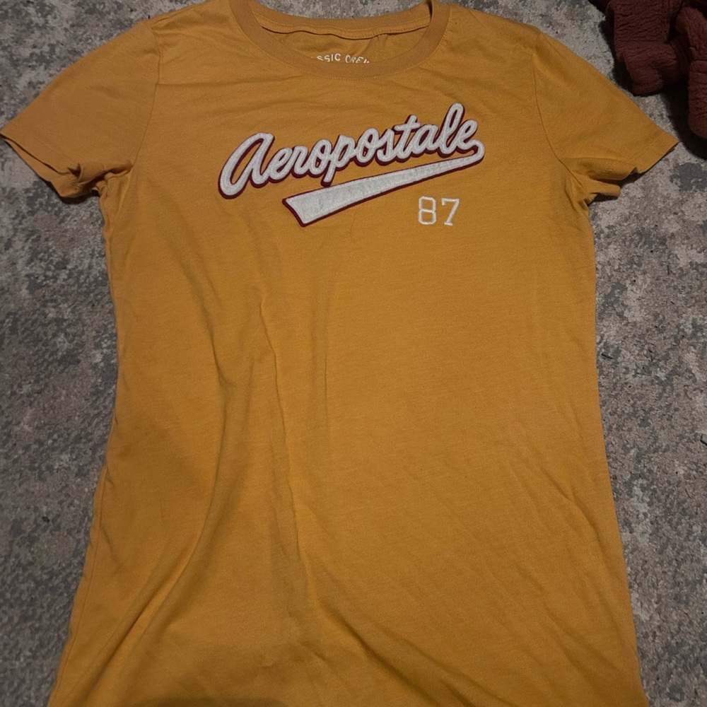 Aeropostale Mustard Yellow Graphic Tee